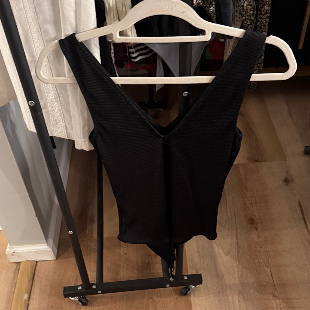 Express Black V-Neck Bodysuit